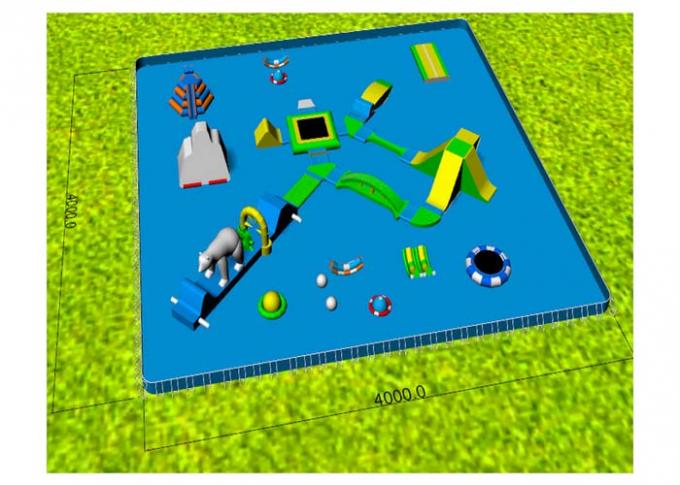 Île gonflable adaptée aux besoins du client de l'eau, parcours de combattant gonflable de l'eau avec des kits de réparation/ventilateur
