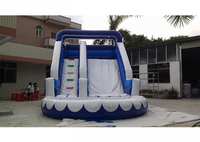 Petite glissière d'eau gonflable commerciale bleue, glissière d'eau iInflatable de PVC avec la piscine