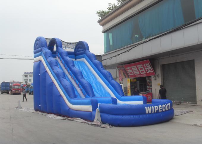 Glissière géante gonflable de PVC de Wipeout avec la piscine/glissière d'eau gonflable pour des enfants et des adultes