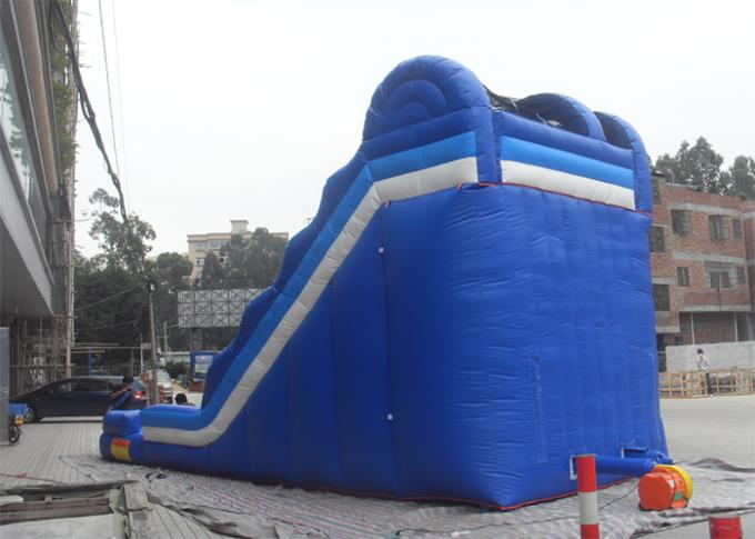 Glissière gonflable d'arrière-cour de bâche de PVC du bleu 0.55mm/à la maison d'eau pour N adulte badine