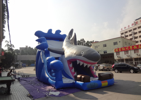 Chine glissière gonflable commerciale de 7.5m/grande glissière d'eau de requin avec le ventilateur fournisseur