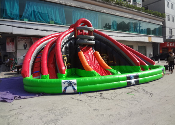 Chine 17 pieds grandes les glissières gonflables commerciales rouges/vert/noir pour des enfants font la fête fournisseur