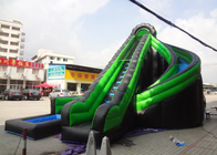 Glissière verte/de noir torsion de piscine/location gonflables Inflatables impression de Digital