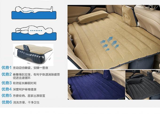 Lit de voiture gonflable en plastique de flocage de haute résistance d'air de sexe de lit pliant le matelas gonflable portatif de banquette arrière de voiture