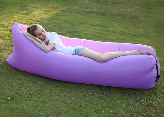 Canapé-lit paresseux gonflable de plage de couchage de salon de polyester de célibataire gonflable de sac
